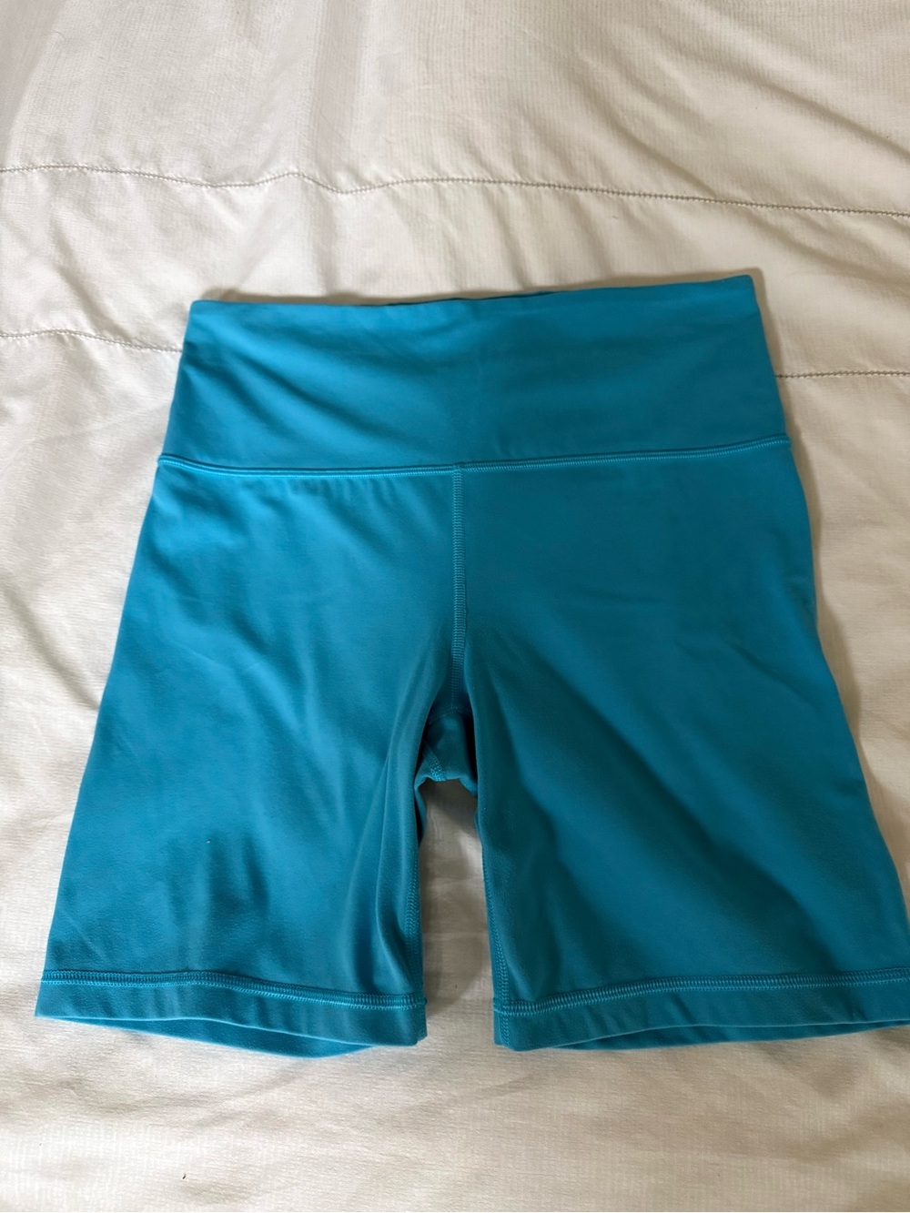Athleta Teal High-Rise Bike Shorts
